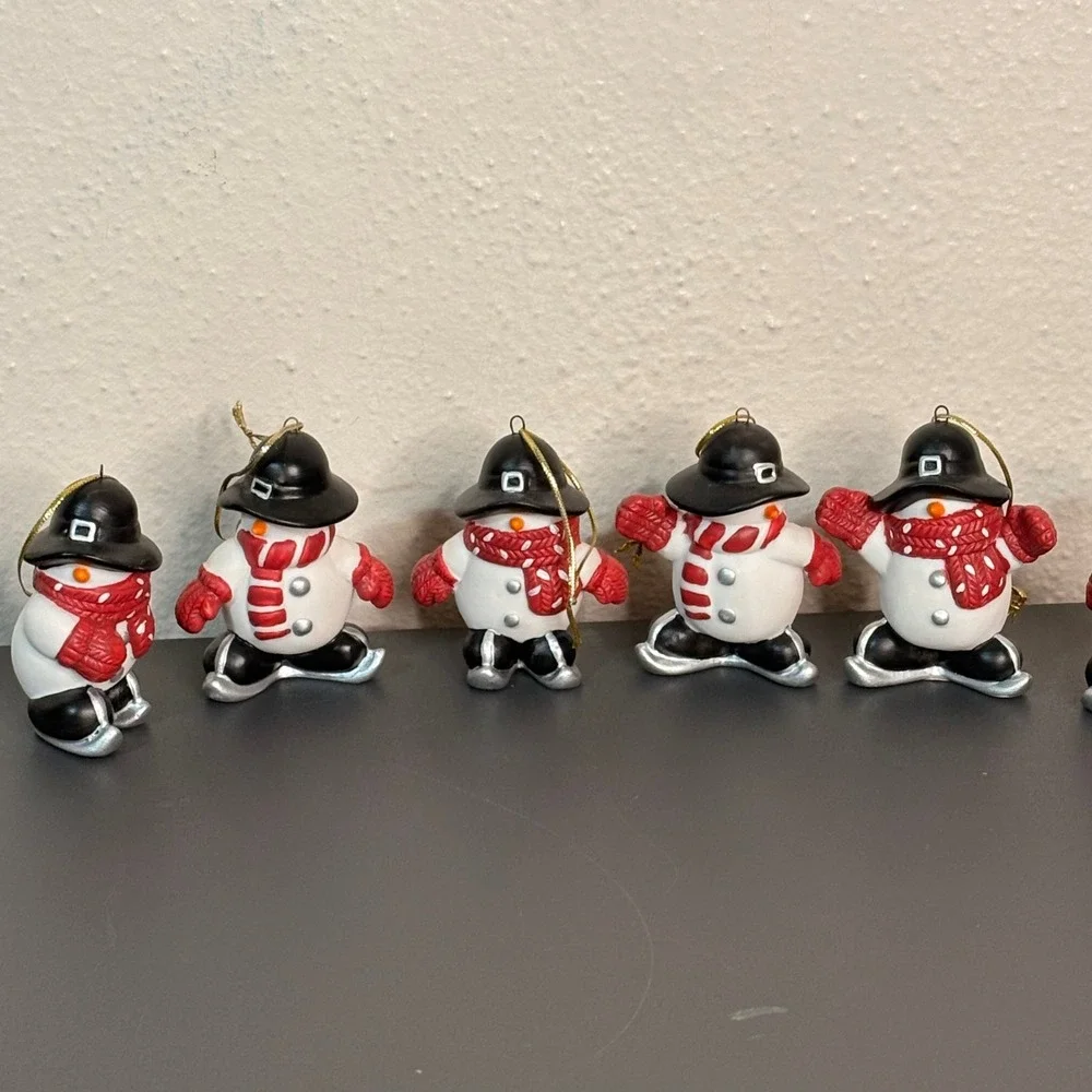 The Homemaker's Idea Co Ice Skating Snowman Ornaments Set of 6